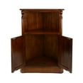 thumbnail image 3 of 35 Inch Classic Wood Corner Cabinet, Open Shelf, 2 Door Cabinet, Brown- Saltoro Sherpi- Saltoro Sherpi, 3 of 5