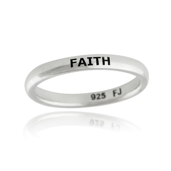 Sterling Silver FAITH Engraved Stackable Ring, Sizes 6-10 (8)