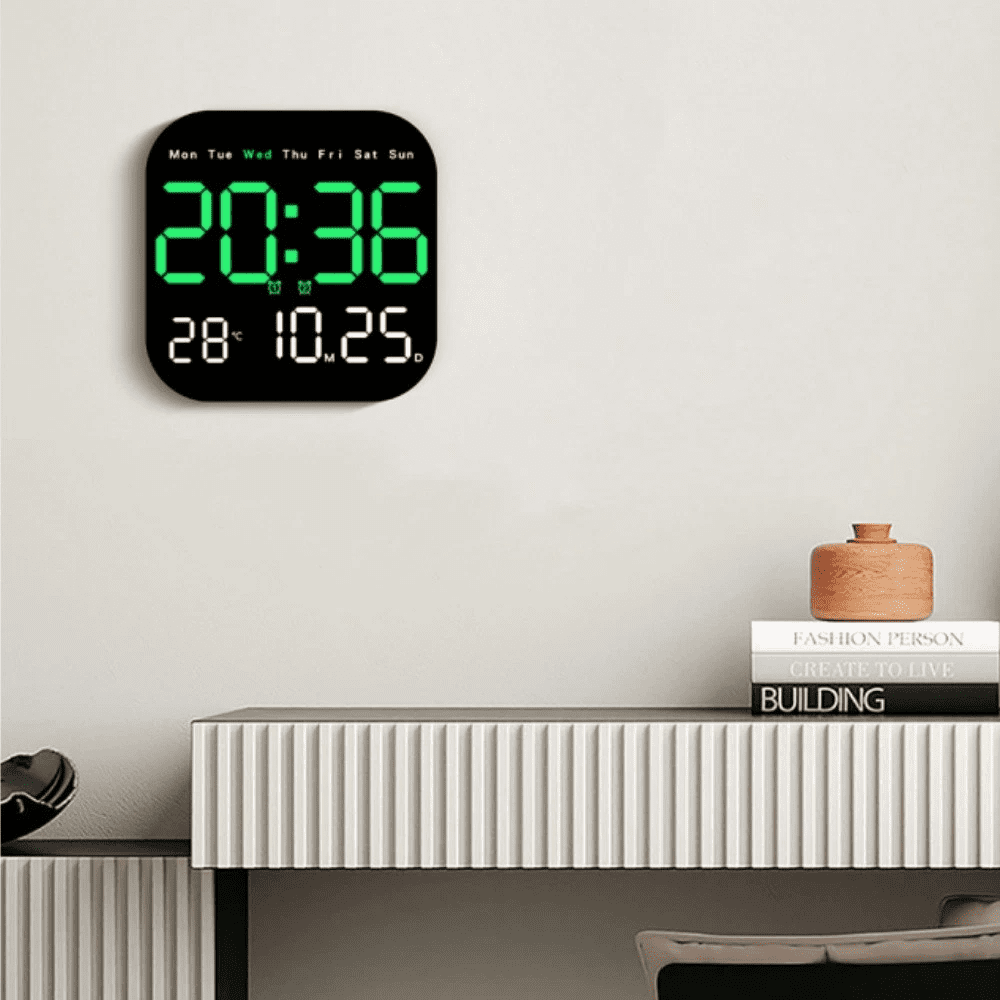 Digital Large Big Jumbo LED Wall Desk Clock Display With Calendar Temperature