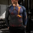 thumbnail image 2 of IWRICH Men's Long Sleeve Upf 50+ Rash Guard Cool Dry Performance Fit Compression Sports Athletic Shirts Tops 03-Black L, 2 of 5