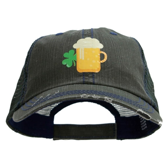 Lucky Irish Beer Heat Transfer Low Profile Special Cotton Mesh Cap - Green OSFM