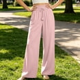 thumbnail image 5 of Womens Wide Leg Sweatpants New Wide Leg Trousers for Women Elastic High Waist Casual Pants with Drawstring Daily Versatile Bottoms Pockets, 5 of 6
