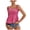 Hot Pink, variant on Summer Tops for Women Square Neck Spaghetti Strap Sleeveless Smocked Ruffle Pleated Casual Boho Vacation Beach Loose Crop Tank Top, Hot Pink L