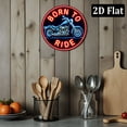 thumbnail image 5 of Wllo0ord 2D Flat, 1pc Vintage Chopper Motorcycle Neon Sign - _Born to Ride_ Retro Wall Art with Bright Red & Blue Neon, 78x78 Inch Aluminum Round Design for Bar, Cafe, Beach House, Backyard Decor, 5 of 6