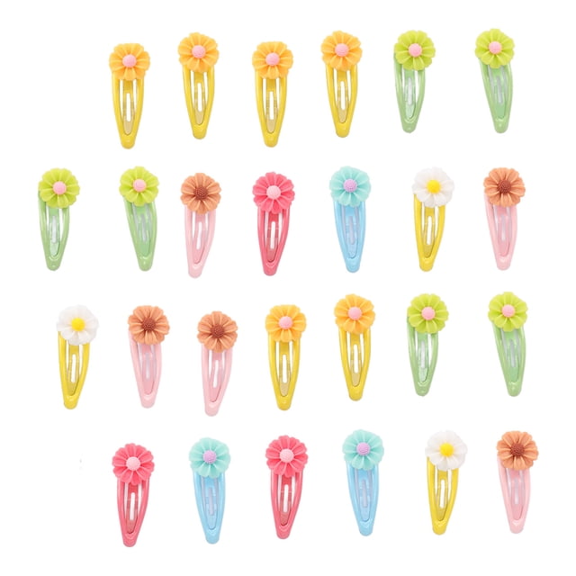 27 pinzas para el pelo de perro de plástico con diseño de flores multicolores, compactas, para perros y cachorros.
