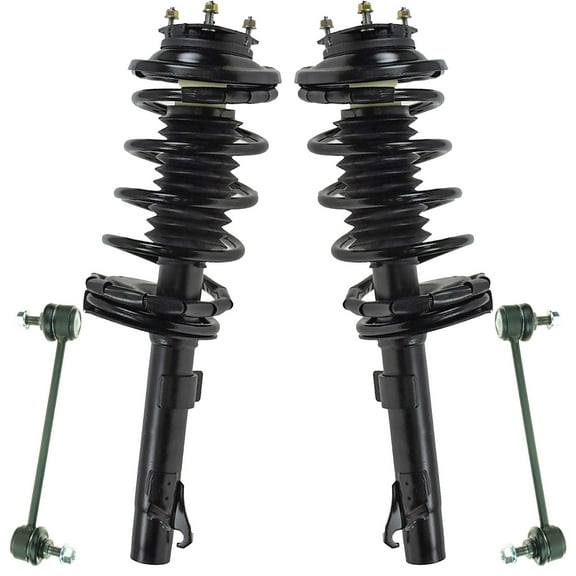 TRQ 4 Piece Kit Strut & Coil Spring Assembly Sway Bar Link LH RH for Ford Focus PSA56429