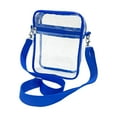 thumbnail image 2 of lionlar Clear Bag Stadium Approved Clear PVC Wallet Clear Shoulder Bag with Front Pocket Blue Small, 2 of 9