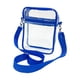 thumbnail image 2 of Bolso bandolera transparente de PVC para mujer, correa ajustable transparente. azul grande, 2 of 9