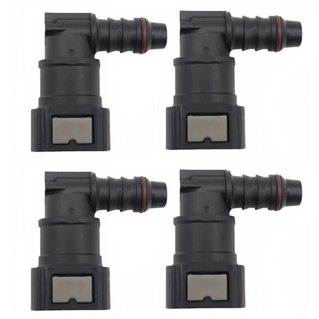 2X Conector Rápido de Línea de Combustible Curvo 9.89 ID8, Sujetador de Tubo de Urea, Accesorios de Tubería, Accesorio de Filtro de Gas, Conector Rápido de Combustible de 90 °
