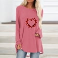 thumbnail image 1 of Promotions d'Été! Aqestyerly Pull Décontracté Imprimé pour Femmes Saint-Valentin Manches Longues Col Rond, 1 of 4