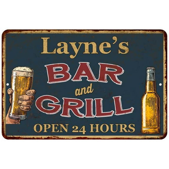 Layne's Green Bar and Grill Metal Sign 8x12 Decor 208120044348
