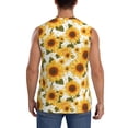 thumbnail image 4 of Fotbe Men's Yellow Polka Dot Sunflower Print Men's Sleeveless Muscle Tank Tops Casual T-Shirts for Gym Workout Beach-X-Large, 4 of 8