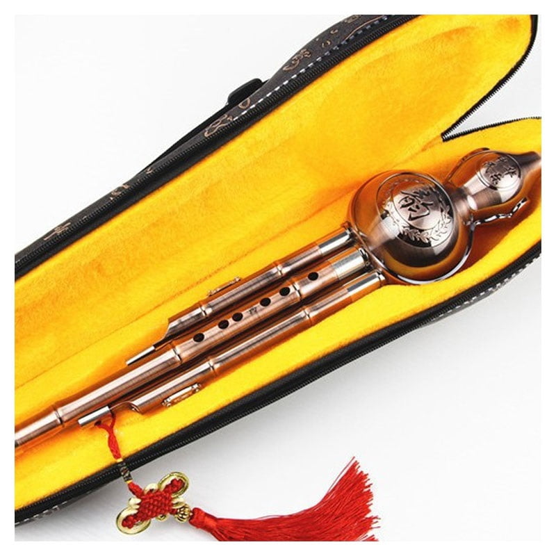 Professional Hulusi, with carrying box B-flat key, Hulusi gourd cucurbit flute for beginners, traditional Chinese instrument, musical self-study