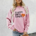 thumbnail image 4 of Classy Until Tipoff Jump Basketball Sweatshirt for Women Long Sleeve Crewneck Graphic Sweatshirts Pullover Tops, 4 of 5