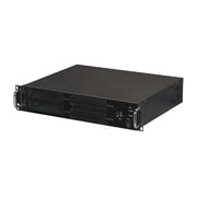 Athena Power RM-2U200H Black Aluminum / Steel 2U Rackmount Server Case Micro PS3 Single Power Supply 1 External 5.25" Drive Bays