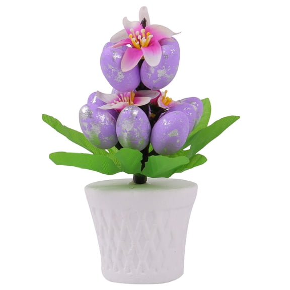 Gnwei 1 Pcs Tabletop Aritificial Easter Eggs Plant Potted Flower Colorful Artificial Plants in Pots Easter Egg Decorations for Table Centerpiece Holiday Party Arrangement