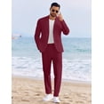 thumbnail image 5 of COOFANDY Men's 2 Piece Linen Suits Set Regular Fit Casual Linen Lightweight Suit Summer Beach Wedding, 5 of 5