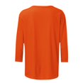 thumbnail image 5 of Openpig Hauts Orange pour Femmes Manches 3/4 Coupe Ample Col Rond Décontracté Chic, 5 of 5