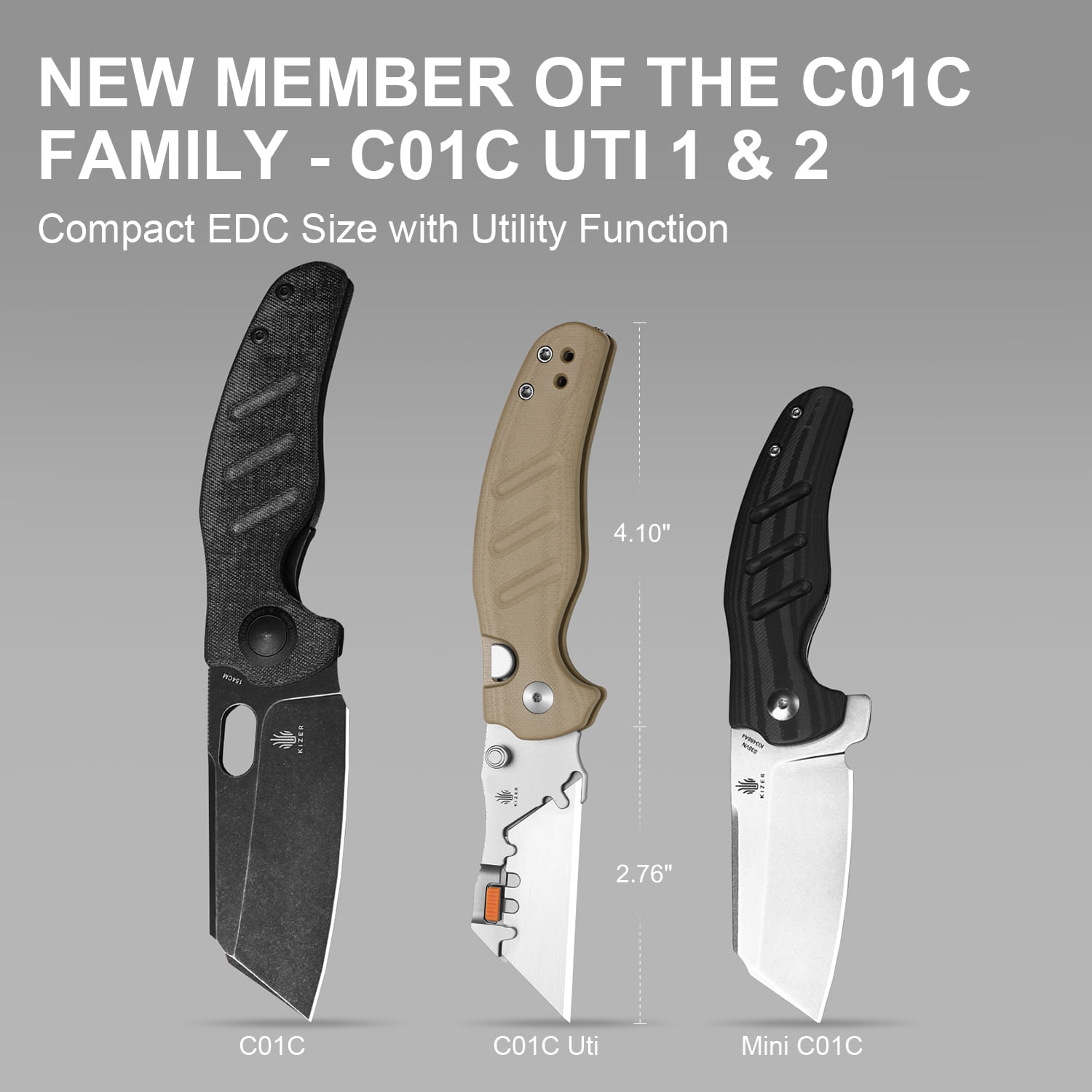 Kizer Sheepdog C01C Uti 2 Utility EDC Folding Knife Brown G10 Handle V3488.29JNA2