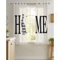 thumbnail image 4 of Easter Sheer Curtains 45 Inch Length 2 Panels Set for Living Room/Bedroom, Farmhouse Vintage Black White Plaid Rabbit Kitchen Curtains Grommet Semi-Sheer Curtains Drapes Window Treatments 42"x45"x2, 4 of 7
