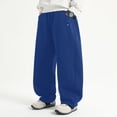 thumbnail image 5 of Byoo Tween Boy's Elastic Jogger Pants Solid Loose Fit Trousers Camp Outing Bottoms,Navy, 5 of 6