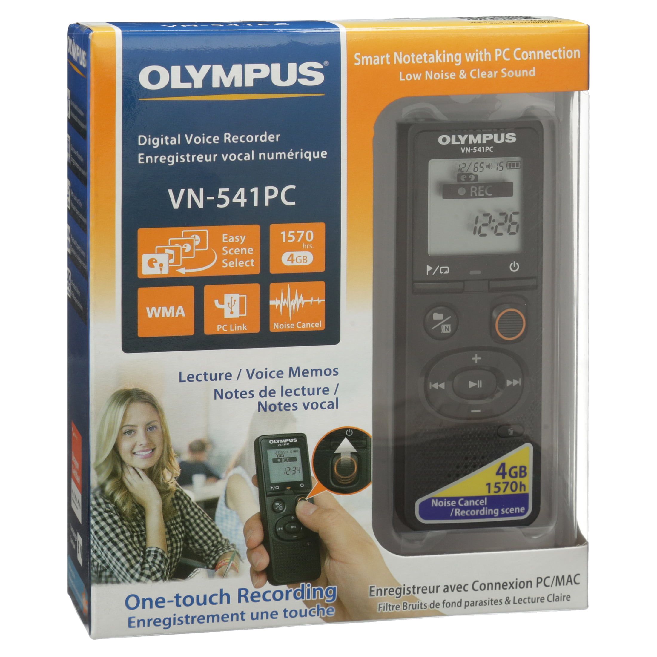 Black Brand New Olympus VN-541PC 4GB Digital Voice Recorder 