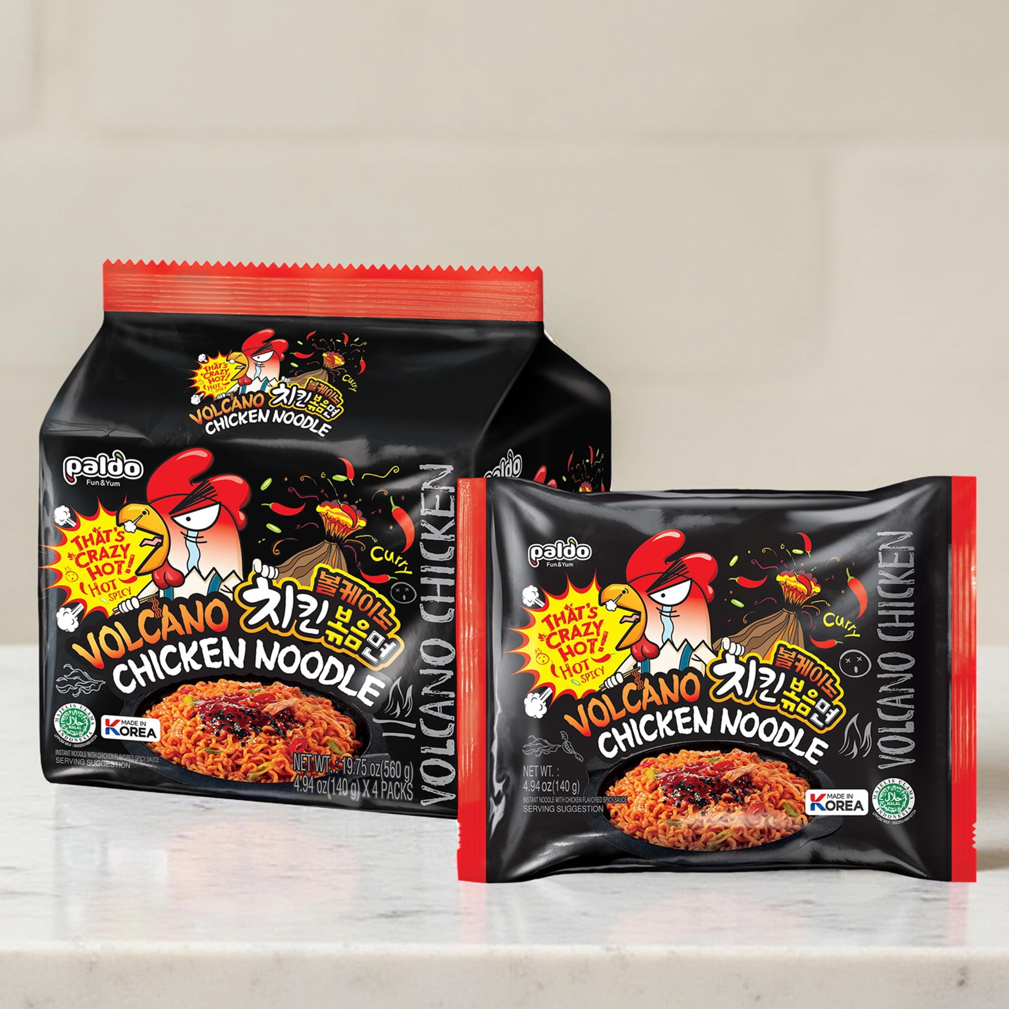 Paldo Kokomen Spicy Chicken Instant Noodle, 21.15 oz, 5 Pack Bag