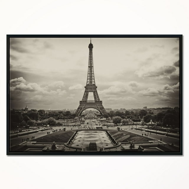 Design Art Vue Vintage De Paris France Sur Toile Encadrée