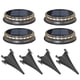 thumbnail image 1 of Lámparas solares para exteriores, 4 unidades, luz cálida, resistencia IP65, instalación con espigas y tornillos, energía sostenible y eficiente., 1 of 6