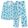 thumbnail image 2 of HaoXianJian 2 Pack Womens Pajama s Long Sleeve with Long Pajama Pant V-neck Soft Sleepwear Heart Printed Pjs Loungewear s Plus Size 2X 3X, 2 of 7