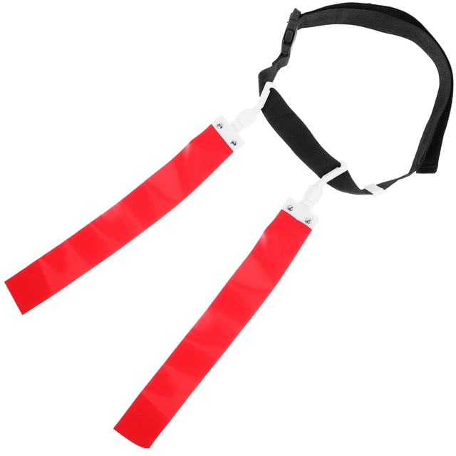 KONTONTY 1Ensemble Ceinture de Drapeau de Football Rouge Drapeaux Réutilisables Réglables pour Jeux Extérieurs 41.5x5cm