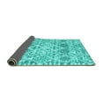 thumbnail image 2 of Ahgly Company Indoor Round Trellis Turquoise Blue Modern Area Rugs, 6' Round, 2 of 4