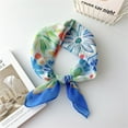 thumbnail image 2 of ZQUUVOU Square HeadScarf for Women Cotton Linen Small Scarf Silk Scarf Flowers Petals Bandana Neckerchief Fashion Hair Decorative Blue, 2 of 3