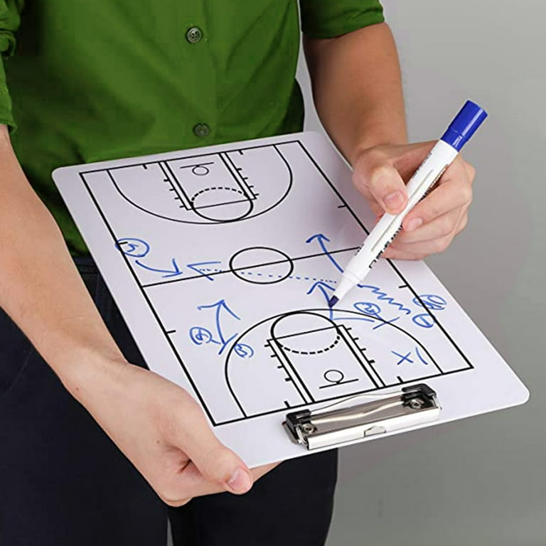 Etereauty Basketball Coaches Clipboard Basketball Clipboard for Coaching Dry Erase Coaching Board, Size: 13.78 x 8.66 x 0.39