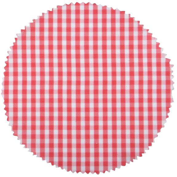Esschert Design 6-Piece Checkered Jar Covers – 6.3", Red & White, Decorative Kitchen Set