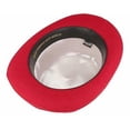 thumbnail image 4 of Mid Crown Red Top Hat Unisex Hat Steam Punk Hat Cylinder Wool Felt Top, 4 of 5
