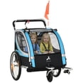 thumbnail image 1 of Aosom Remorque pour Vélo d'Enfant avec Rangement, Harnais à 5 Points, Poussette pour Bébé Bleu, 1 of 10