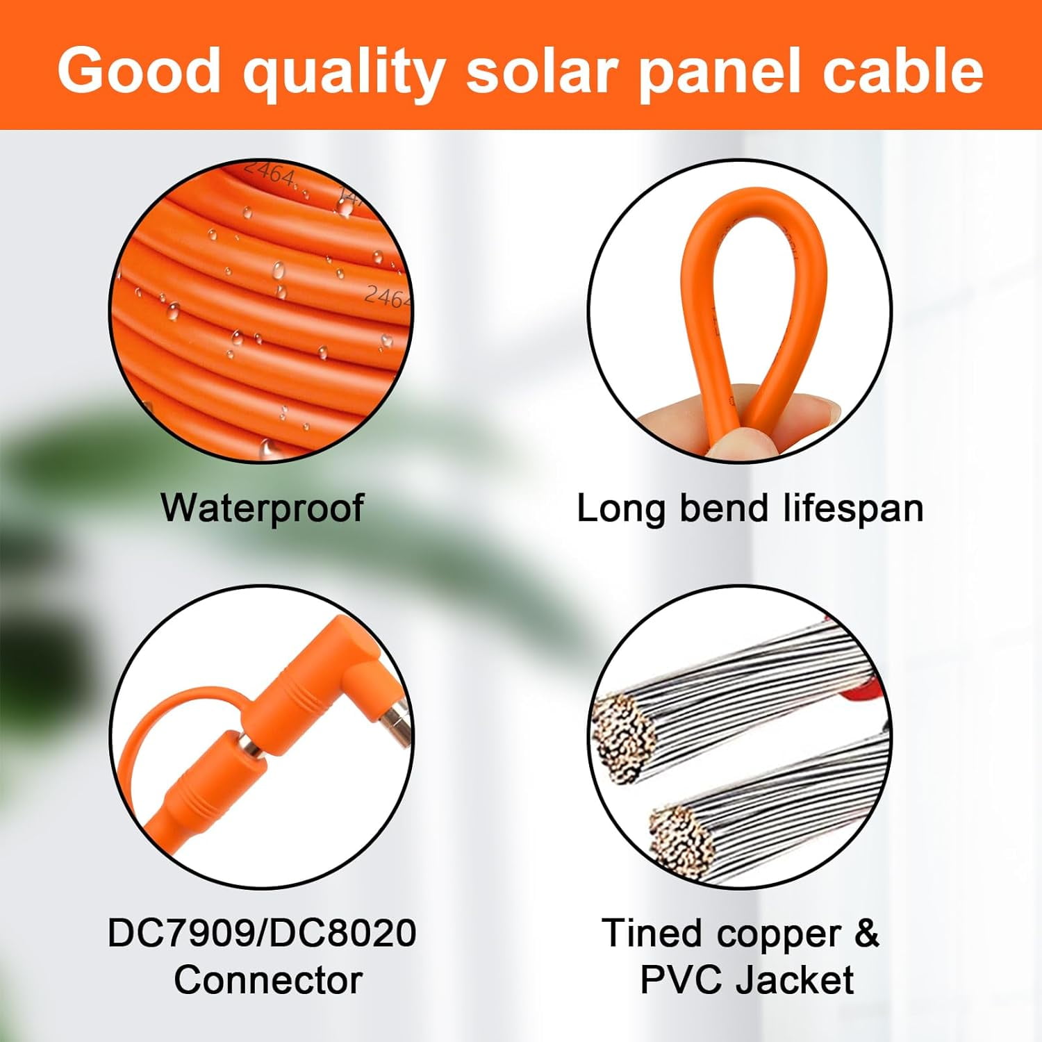 CoolStuff 10FT Solar Panel Connectors to DC 8mm Adapter Cable,12AWG+14AWG Solar Cable Cord with DC8020/7909,Compatible with Jackery, Anker,GZ Yeti,BLUETT Portable Power Statio,Solar Generator