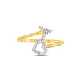 thumbnail image 2 of 10kt Yellow Gold Womens Round Diamond Heart Arrow Band Ring 1/10 Cttw, 2 of 4