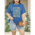 thumbnail image 7 of XCHQRTI Plus Size Daisy Women Tshirt Graphic Oversized Tees Short Sleeve Casual Tee, 7 of 7