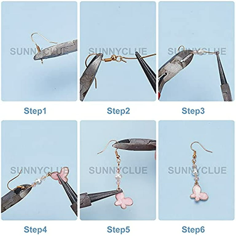 SUNNYCLUE 1 Box DIY 10 Pairs Starfish Mermaid Dragonfly Dangle Earring  Making Kit Jewelry Making Supplies Beading Starter Kits for Beginner Adults
