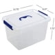 thumbnail image 5 of Contenedor de almacenamiento de plástico con tapa de 10 l, caja de almacenamiento transparente, paquete de 6, 5 of 5