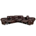 thumbnail image 4 of Pemberly Row Brown Leather 7-Piece Power Reclining Sectional, 4 of 11