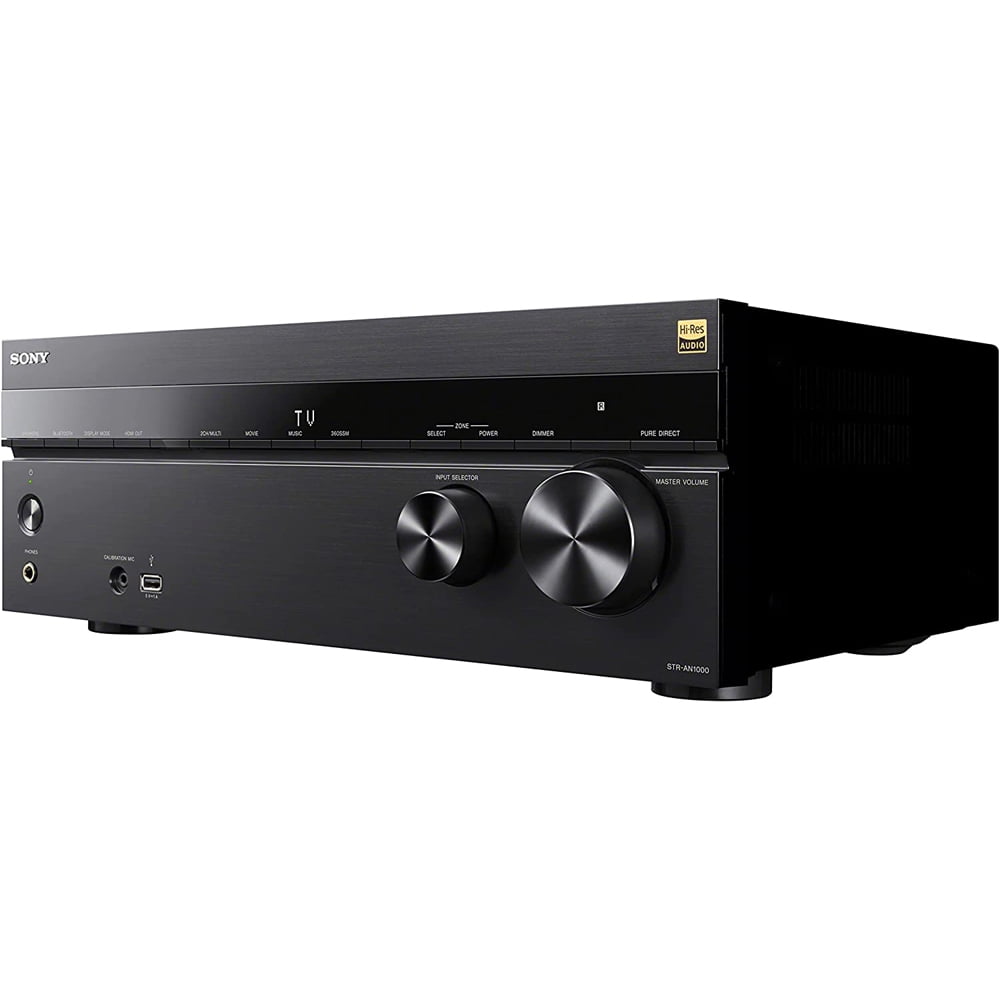 Sony STR-AN1000 7.2 Channel Home Theater 8K A/V Receiver Bundle with 4K HDMI Cable w/ Pure Copper Conductors & Deco Essentials CPS Exclusive 26 Month Protection Pack Bundle (BEACH-CPS-261000)