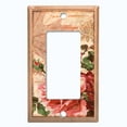 thumbnail image 5 of Metal Light Switch Plate Outlet Cover Tan Floral Leaf Letter Damask FLW054, 5 of 13