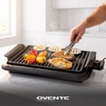 thumbnail image 3 of OVENTE Electric Indoor Grill, 15x10 Inch Non-Stick Plate, Black GD1510NLB | 1200W Fast Heat Up Power, Adjustable Temperature, Removable and Dishwasher Safe Grilling and Drip Tray, 3 of 8