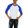 thumbnail image 7 of ToBeInStyle Mens Sleeved Baseball Inspired Classic Shirt Tee - 3/4 Sleeve - Royal Blue/White - Small, 7 of 7