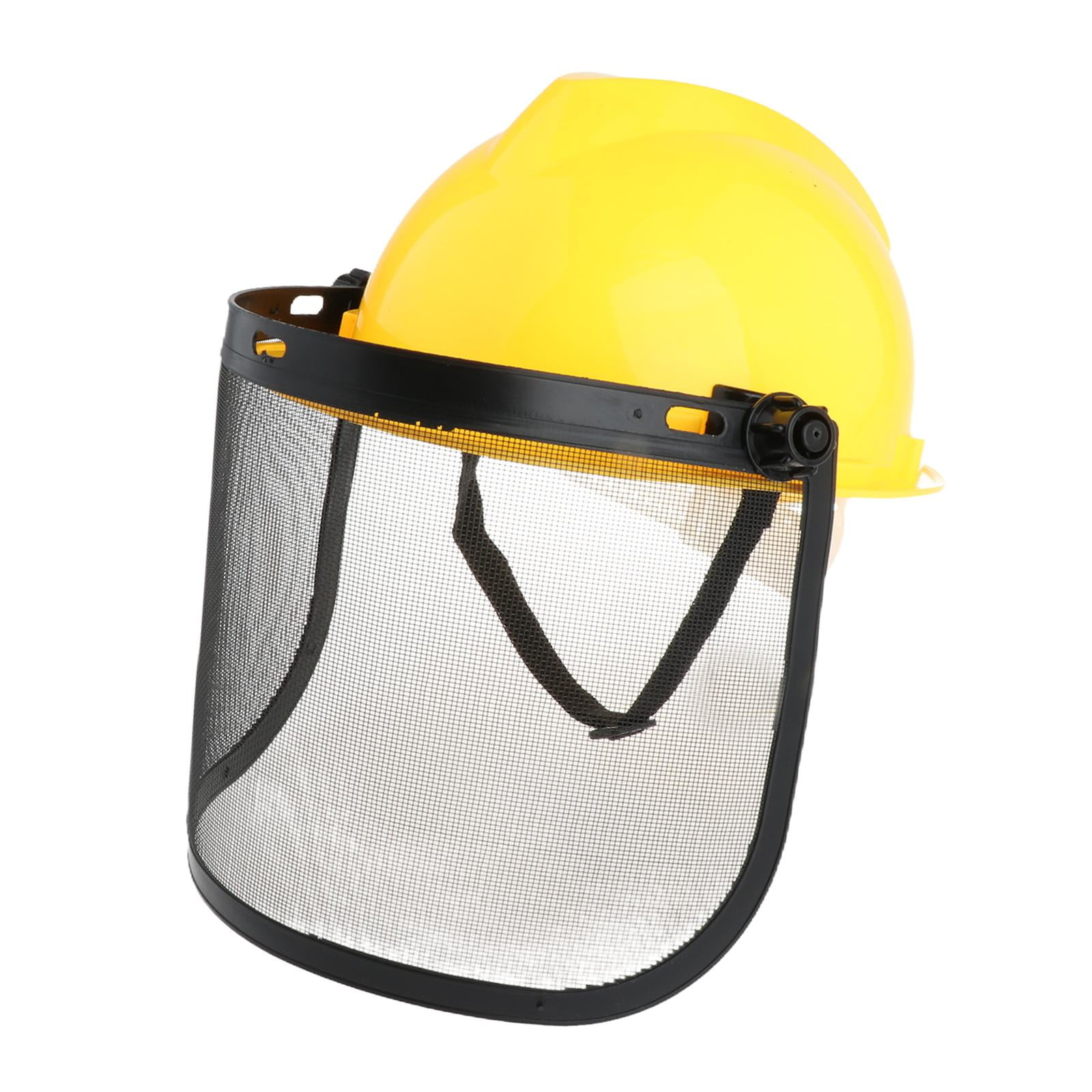 figatia Trimmer Hard Hat Face Shield Mesh Protective Visor Yellow for Landscaping Generic Lightweight Full Face Protection Face Guard