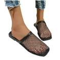 thumbnail image 4 of Viluyesy Womens Slide Sandals, Closed Toe Fishnet Woven Breathable Comfort Spring Summer Casual Flat Shoes Black 7.5, 4 of 9