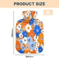 thumbnail image 3 of 2L Hot Water Bottle with Soft Velvet Cover PVC Hot Water Bag for Pain Relief Long-Lasting Warmth Orange and Blue Small Flowers, 3 of 8